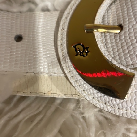 Christian Dior 70’s vintage white leather Belt size small